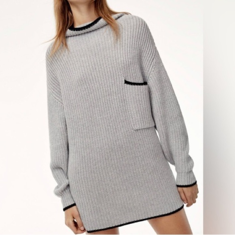 Wilfred Grey Oversized Jasmeen Knit Sweater Dress